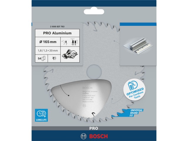 Žagin list Bosch, Dimenzije: 165x20x1,8/1,3mm, Zob: 54, 2608837763
